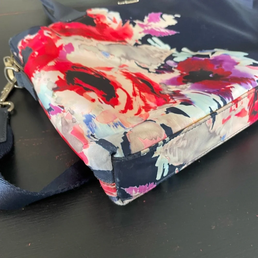 Kate Spade Blake Avenue Navy and Floral Nylon Daveney Laptop Bag